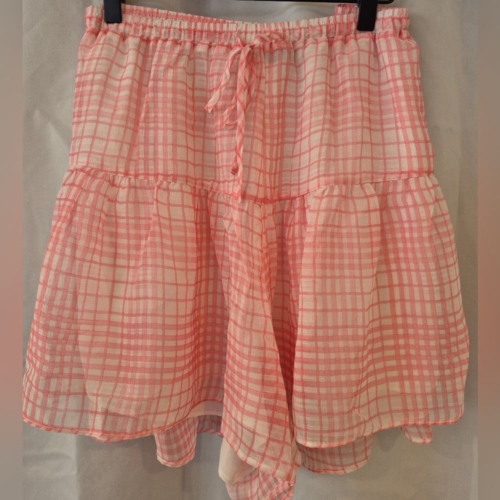 Pink Checkered City Chic Skort